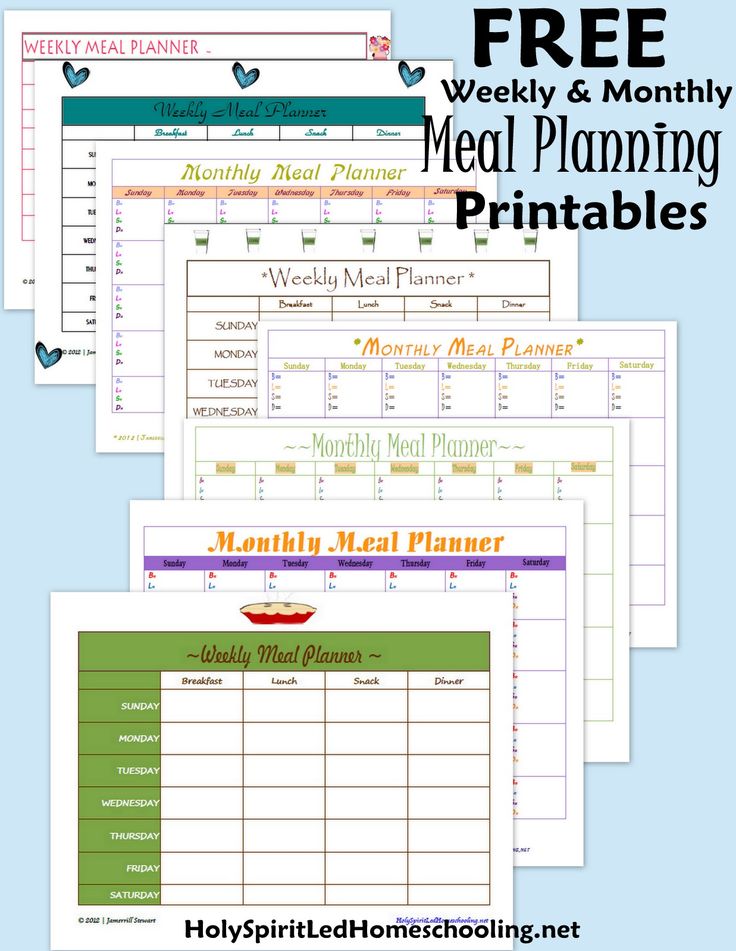 Where can you find menu planning printables?