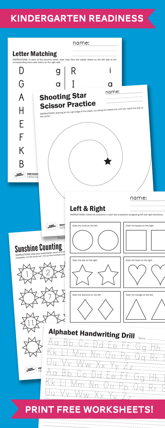 50+ Kindergarten Worksheets Printable Activities PNG