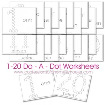 Free 1-20 Do-A-Dot Number Printable Worksheets | Free Homeschool Deals
