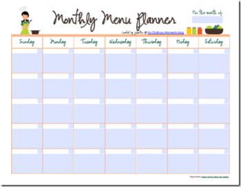 monthly menu calendar editable monthly menu calendar editable