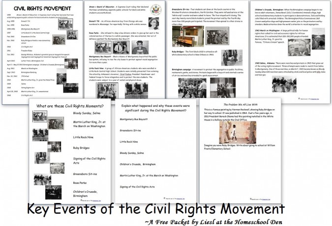 Key Events of the Civil Rights Movement Printables