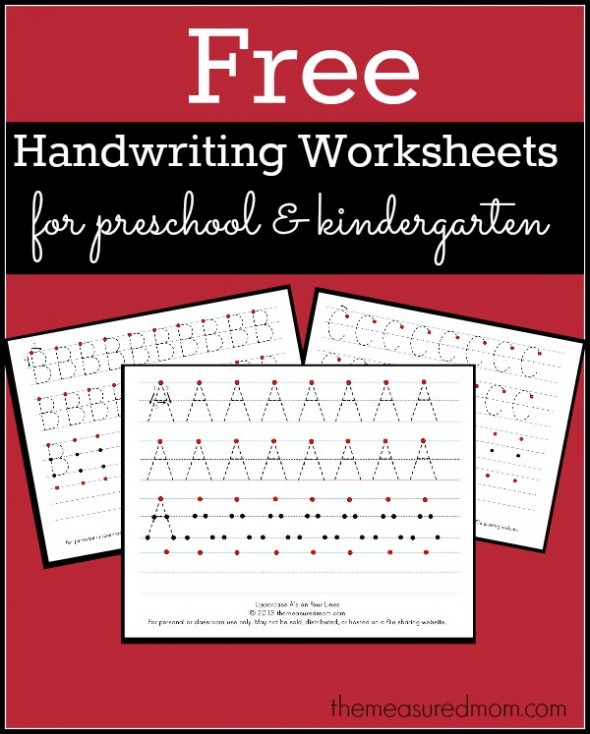 Free Printable Handwriting Worksheets for Preschool & Kindergarten