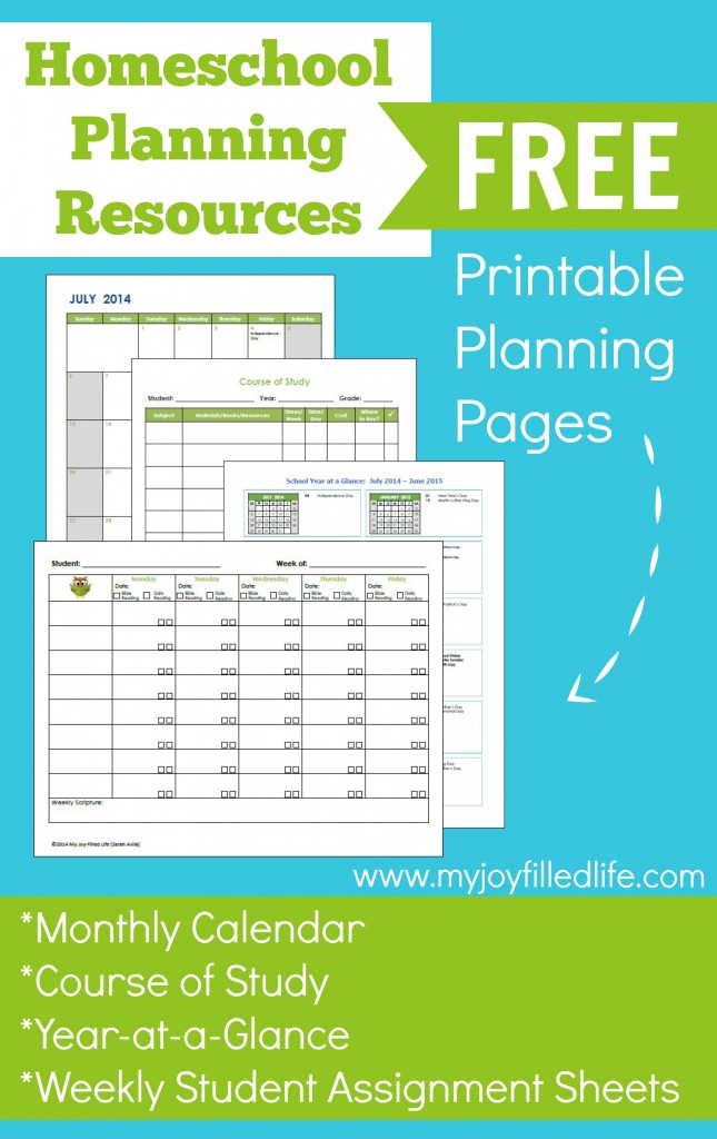 FREE Printable Homeschool Planning Pages | Free Homeschool Deals