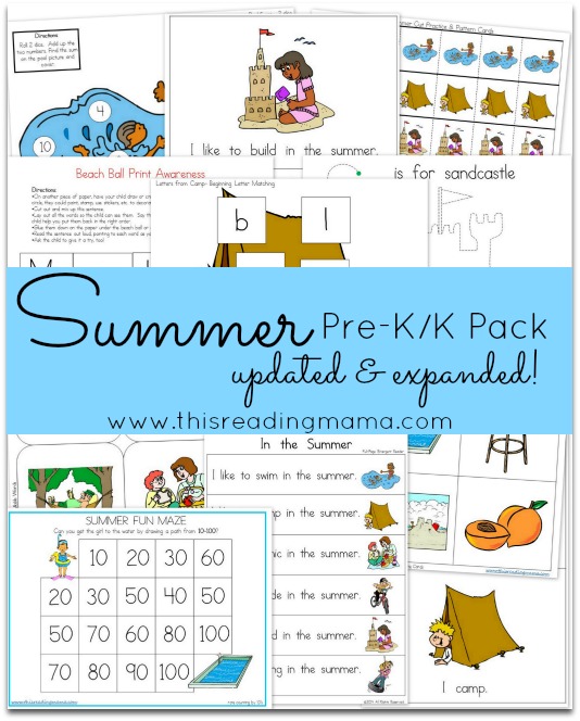 FREE Summer PreK-K Updated and Expanded Pack | Free Homeschool Deals