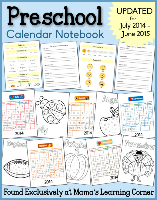 Calendar For Kindergarten Printable : Preschool calendar notebooks freebie free homeschool deals Calendar For Kindergarten Printable : Preschool calendar notebooks freebie free homeschool deals