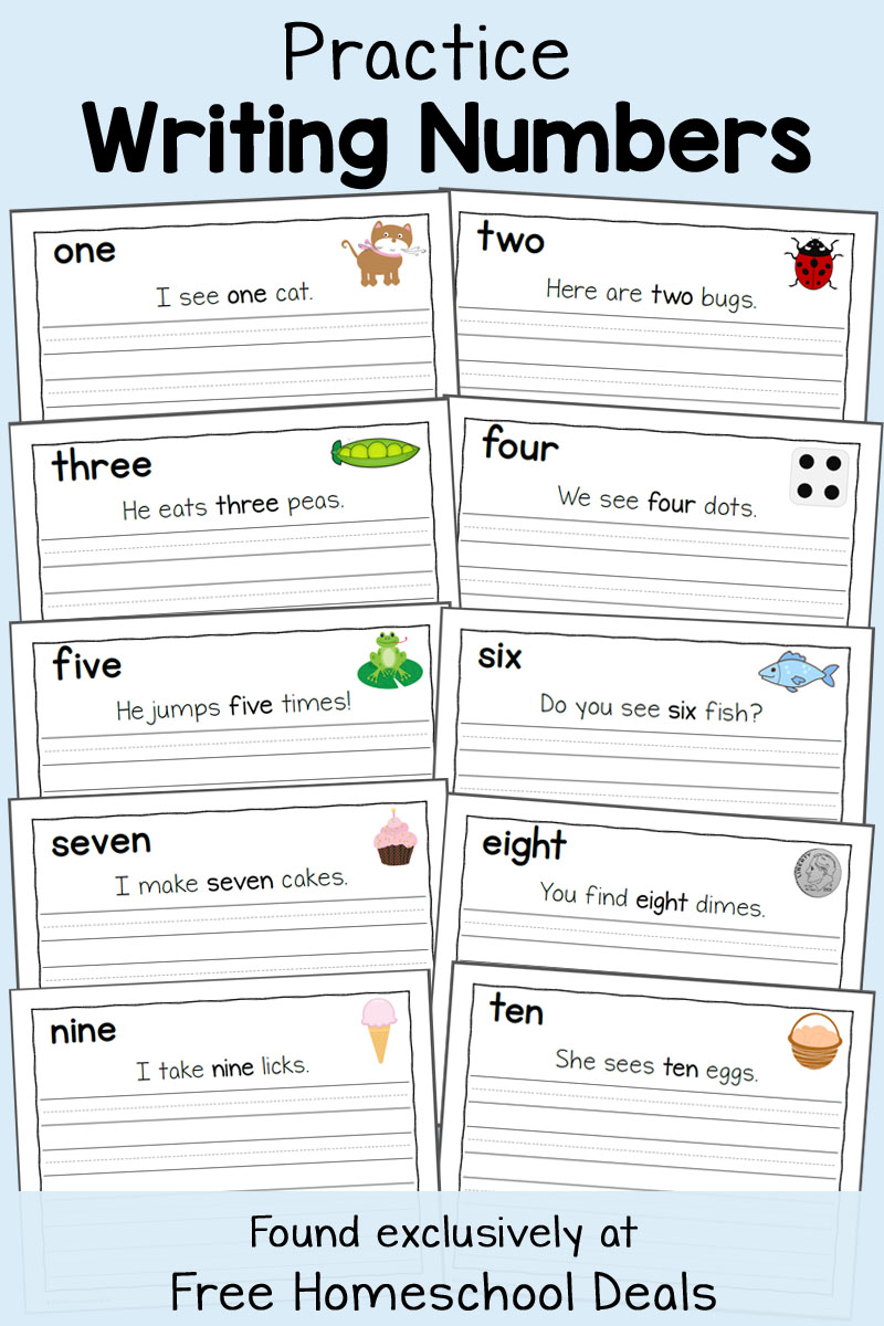 FREE NUMBER WRITING PAGES (Instant Download) | Free Homeschool Deals