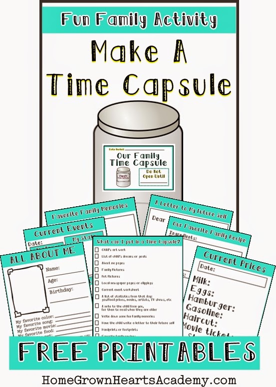 Printable Time Capsule Ideas