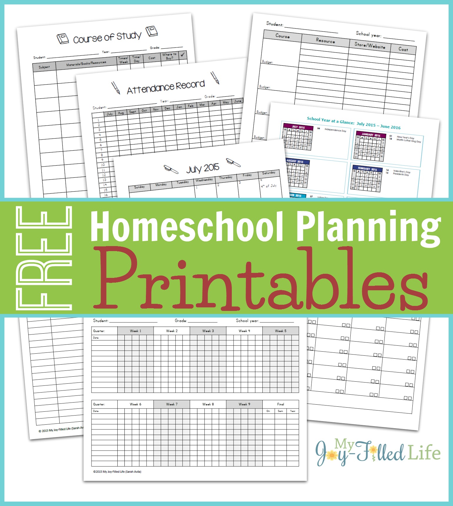 Homeschool Planning Printables Free