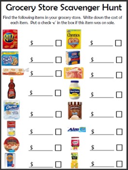 FREE Grocery Store Scavenger Hunt Printable | Free Homeschool Deals