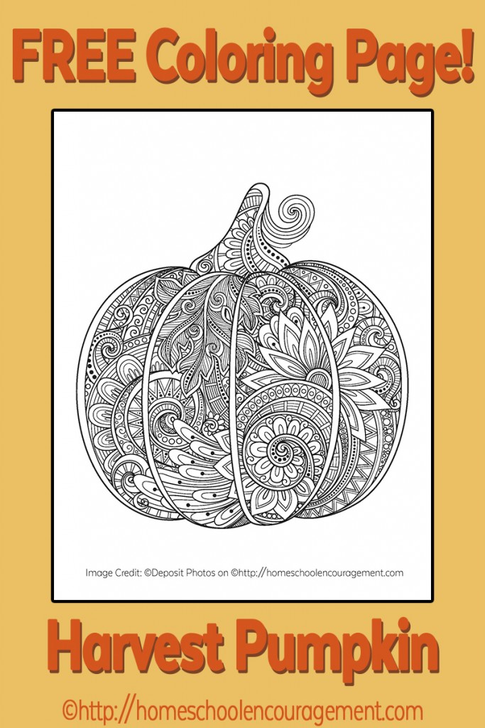 FREE Pumpkin/ Harvest Themed Coloring Page | Free Homeschool Deals