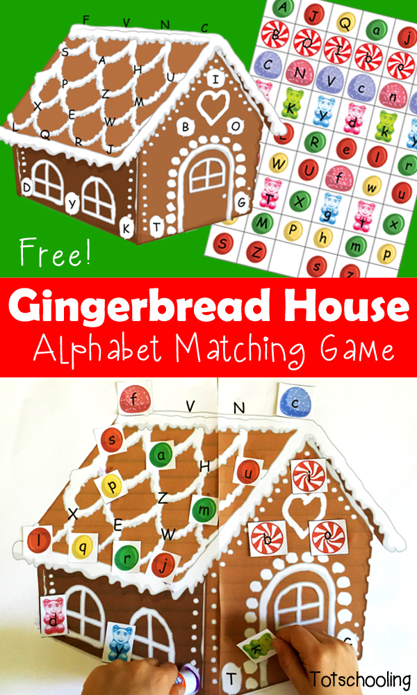 FREE Gingerbread House Alphabet Matching | Free Homeschool Deals