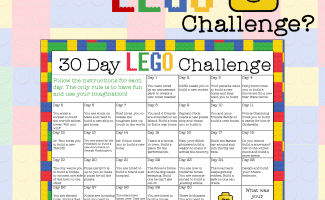 30-Day LEGO Challenge - free printable instant download!