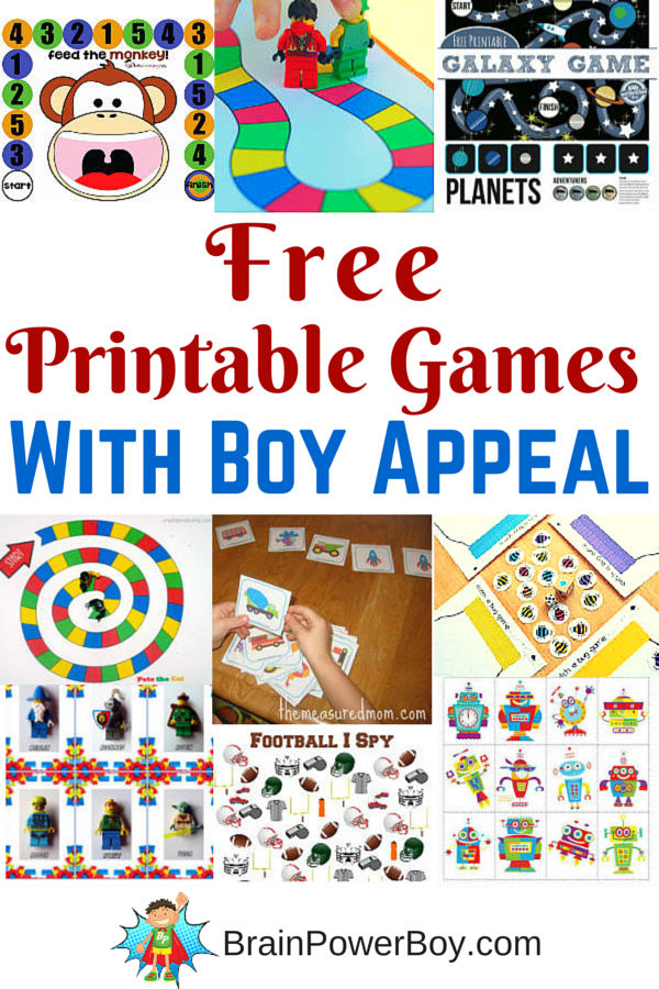 FREE Printable Games for Boys | Free Homeschool Deals