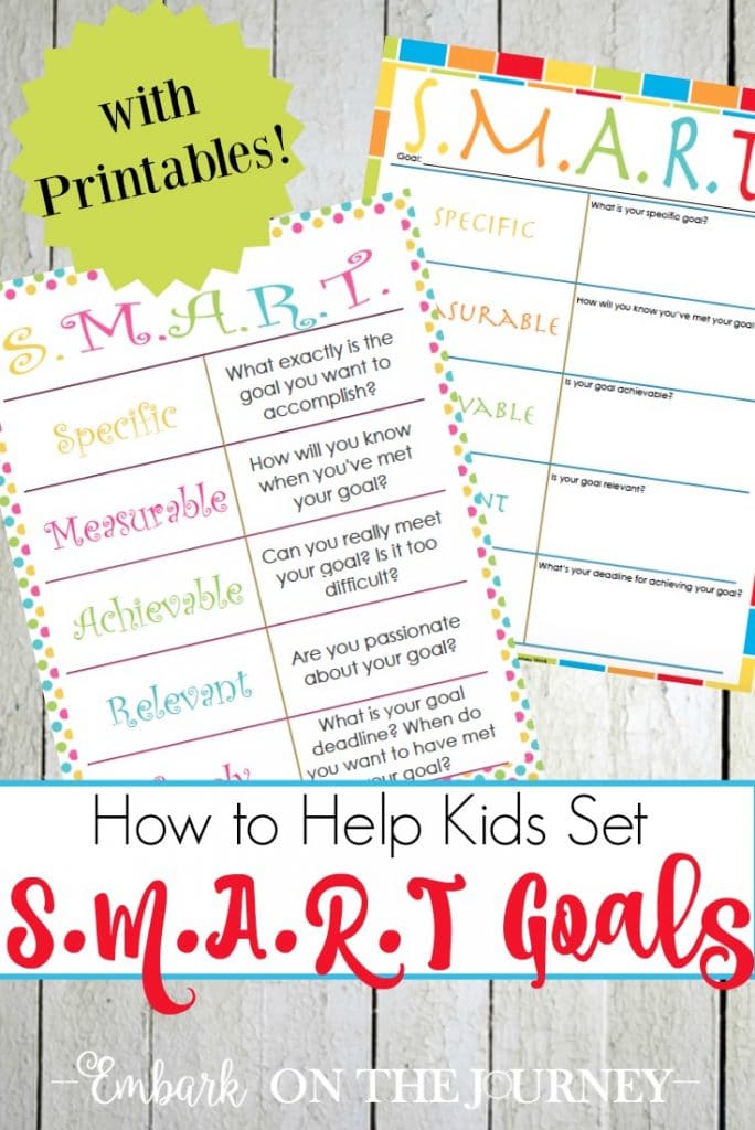Free SMART Goal Printables for Kids | Free Homeschool Deals