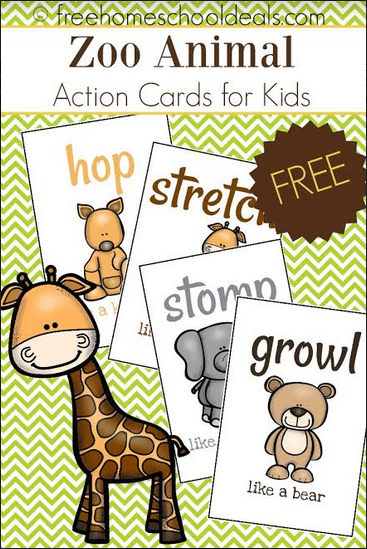 Free Printable Animal Action Cards Templates Printable