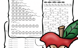 FREE APPLE MULTIPLICATION BY 7s WORKSHEETS (Instant Download)