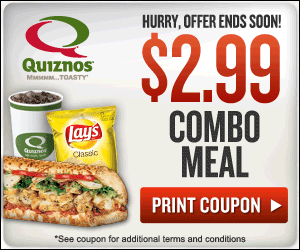 NEW: Quiznos Coupon $2.99 Combo Meal
