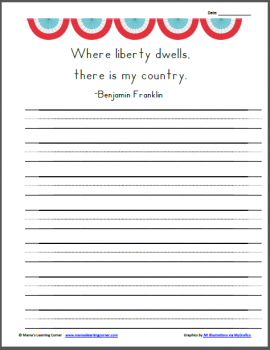 Free Benjamin Franklin Copywork