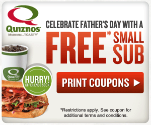 Quiznos Coupons: FREE Small Sub + $1 &amp; $2 Off (Limited Time!)