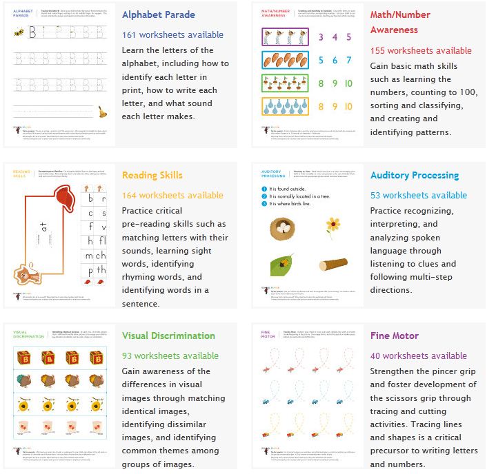 Free Kindergarten Worksheets