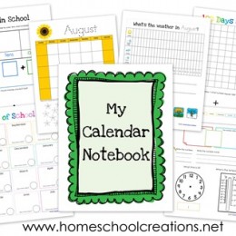 Free Calendar Notebook Printables