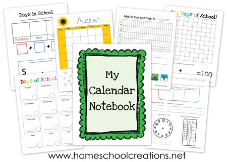 Free Calendar Notebook Printables