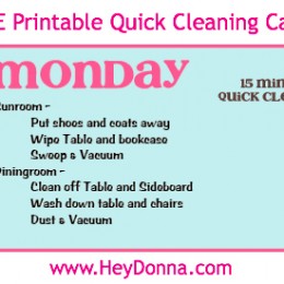 FREE Printable Cleaning Cards