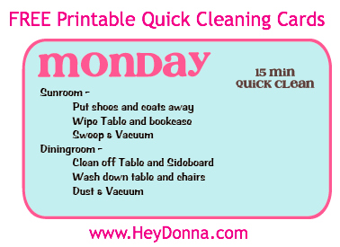 FREE Printable Cleaning Cards