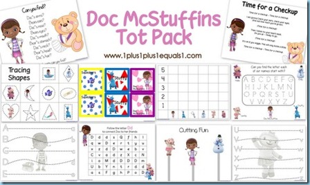 Free Homeschool Printables: Doc McStuffins Tot Pack