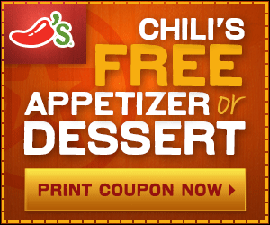 Chili’s - Free Appetizer or Dessert Coupon (Facebook Offer)