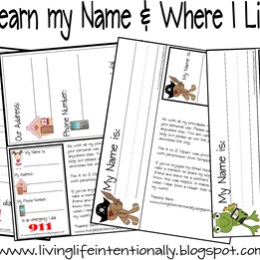 Free Homeschool Printables: Learn My Name & Address