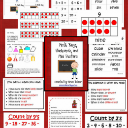 Free Math Worksheets: 65 Page Math Ring, Flashcards, and Mini Posters Packet