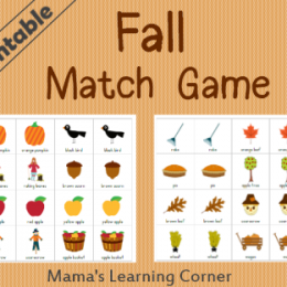 Free Printable Fall Match Game