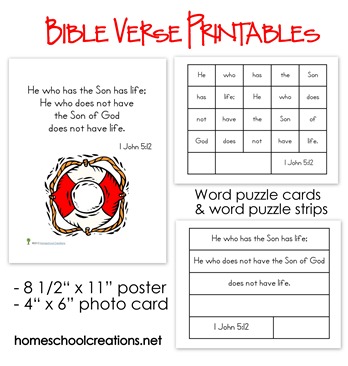 Free Elementary Bible Verse Printables