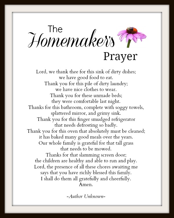 A Homemaker’s Prayer of Gratitude 