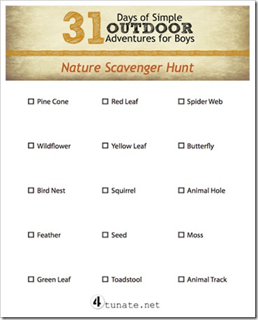 Free Nature Scavenger Hunt Printable List