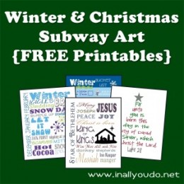 Free Winter and Christmas Subway Art