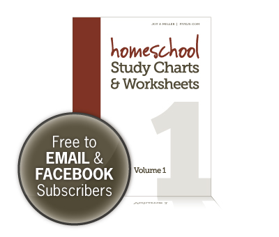 Free Worksheets and Study Charts for Homeschool (Subscriber Freebie)