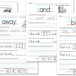 Free Kindergarten Worksheets: Sight Word Sentences (Pre-Primer)