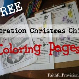 Free Coloring Pages for Operation Christmas Child Shoeboxes