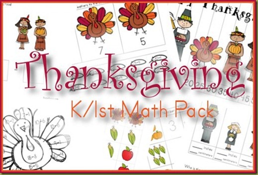 Thanksgiving Math for Kindergarten {FREE Printables}