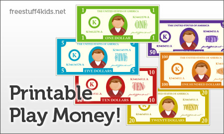 free printable play money and printable play checks