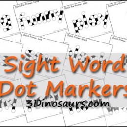 Free Sight Word Dot Marker Printable Set