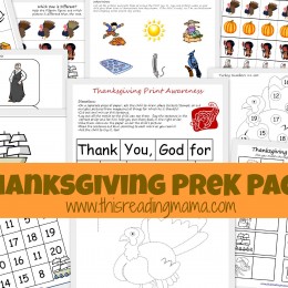 FREE Thanksgiving PreK Worksheets