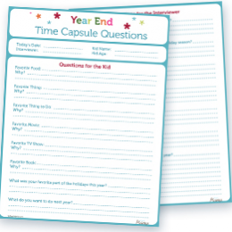 Free Printable End of the Year Time Capsule Questions