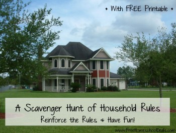 A Scavenger Hunt of Household Rules with Free Printable 