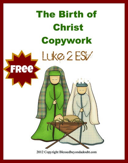 FREE Copywork: Birth of Christ 