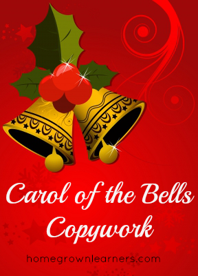 Free Carol of the Bells Cursive Copywork Download