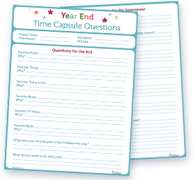 Free Printable End of the Year Time Capsule Questions