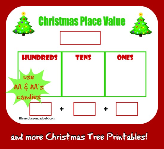 Free Christmas Tree Place Value Worksheets